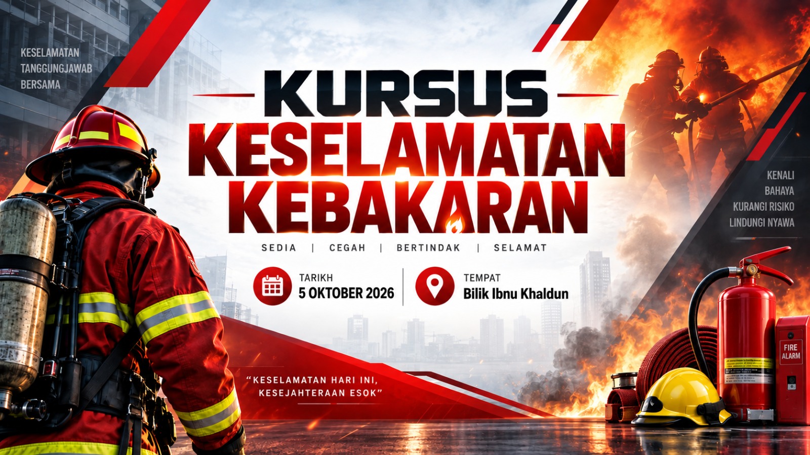 Banner Kursus Kursus Keselamatan Kebakaran Dan Respons Kecemasan Di Tempat Kerja